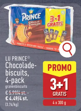 Aanbieding: Chocolade-biscuits, 4-pack