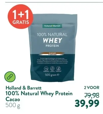 Aanbieding: 100% Natural Whey Protein Cacao
