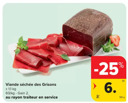 Offre: Viande séchée des Grisons