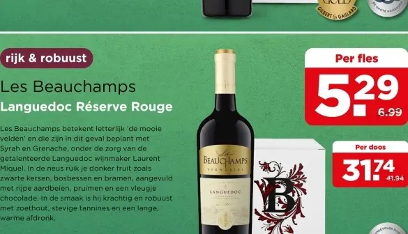 Aanbieding: Les Beauchamps Languedoc Réserve Rouge