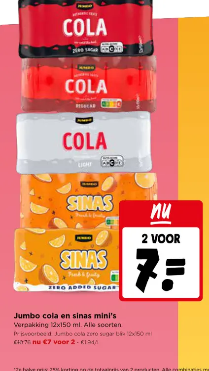 Promotie: Cola en sinas mini's