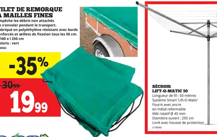 Offre: Filet de remorque à mailles fines