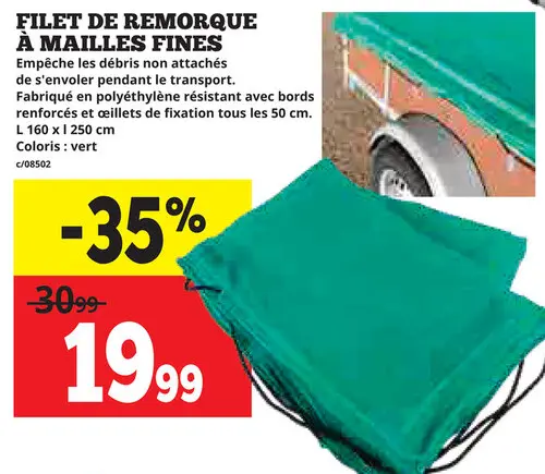 Offre: Filet de remorque à mailles fines