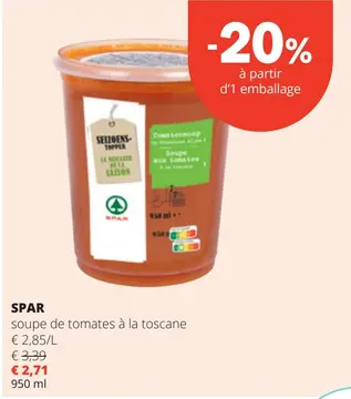 Offre: soupe de tomates à la toscane