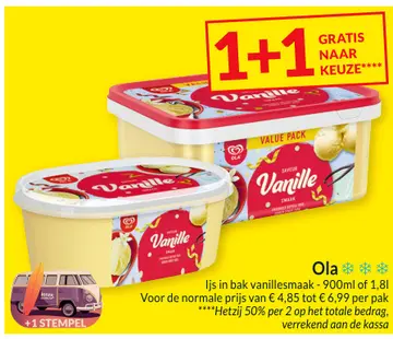 Aanbieding: IJs in bak vanillesmaak