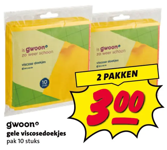Aanbieding: gele viscosedoekjes