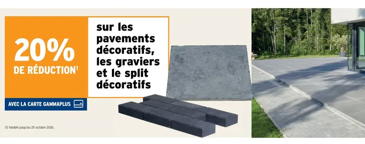 Offre: Pavements décoratifs, graviers et split décoratifs