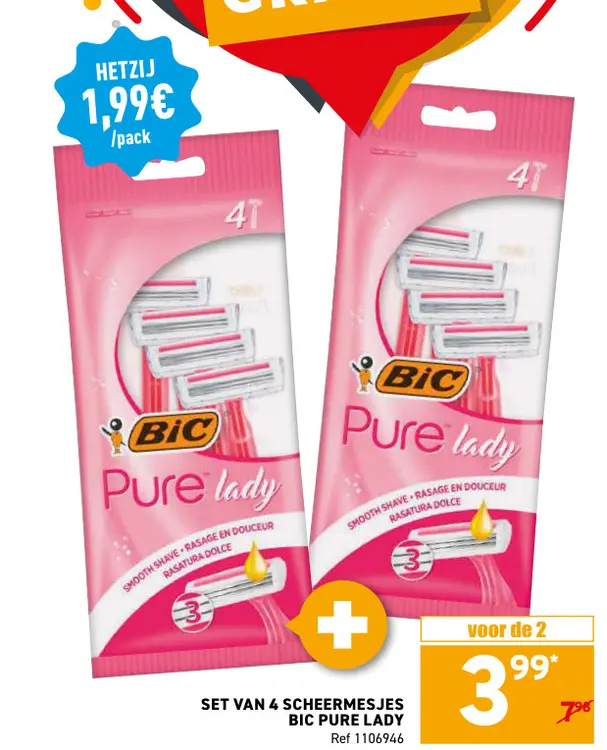 Promotie: Scheermesjes BIC pure lady