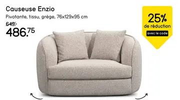 Offre: Causeuse Enzio - grège