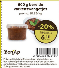 Aanbieding: bereide varkenswangetjes