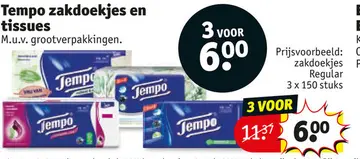 Aanbieding: Tempo zakdoekjes en tissues