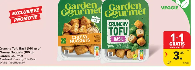 Promotie: Crunchy Tofu Basil of Cheesy Nuggets