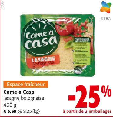 Offre: lasagne bolognaise