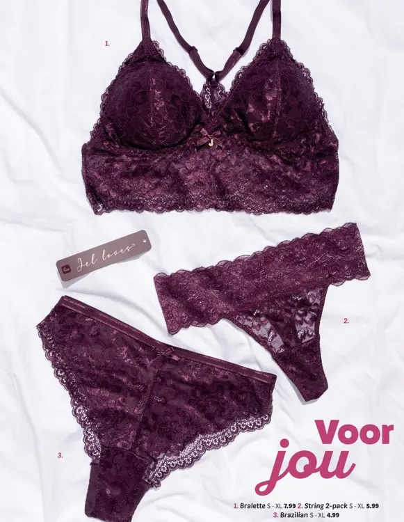 Aanbieding: Bralette, slip, brazilian