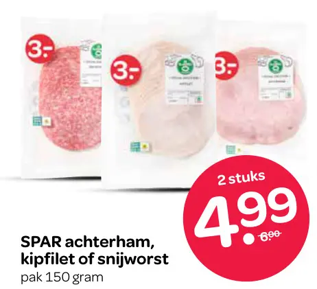 Aanbieding: Achterham, kipfilet of snijworst