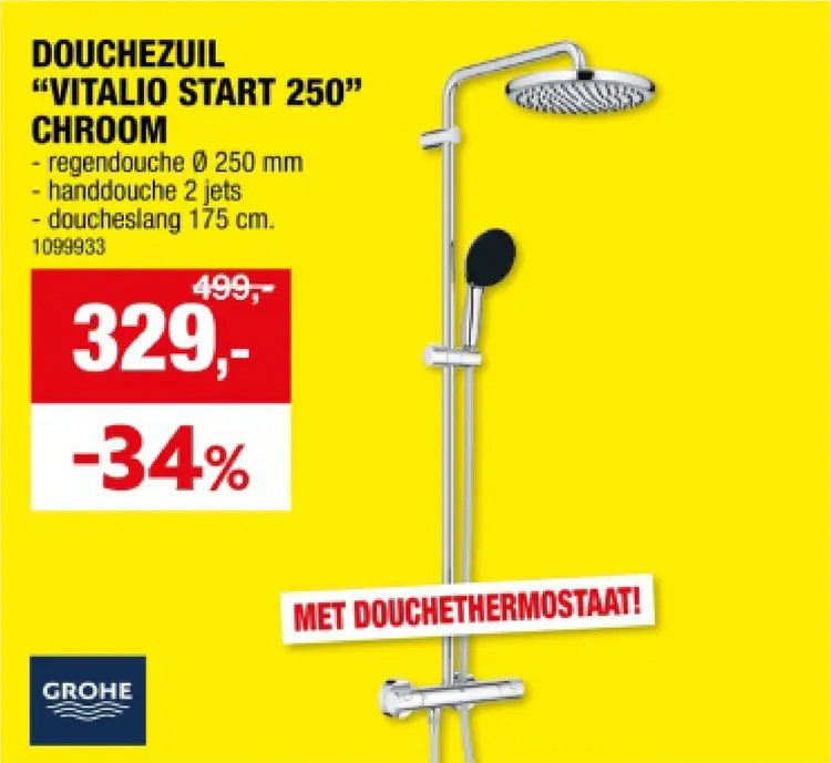 Promotie: Douchezuil "vitalio start 250" chroom