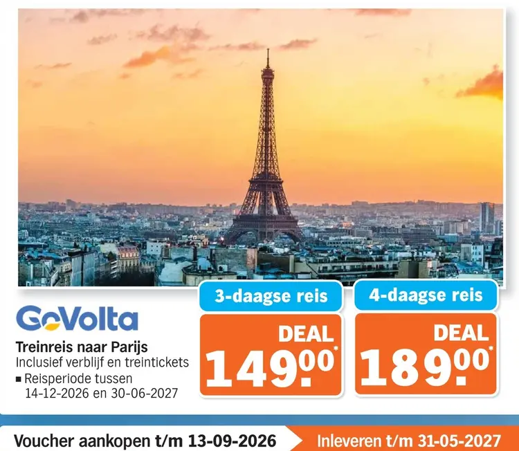 Aanbieding: GoVolta Treinreis naar Parijs
