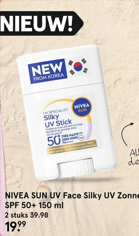 Aanbieding: NIVEA SUN UV Face Silky UV Zonnemelk