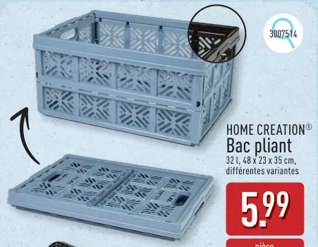 Offre: Bac pliant