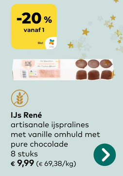 Aanbieding: IJs René artisanale ijspralines met vanille o