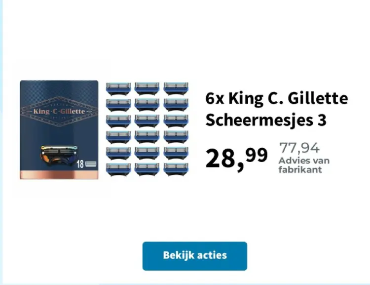 Promotie: King C. Gillette Scheermesjes