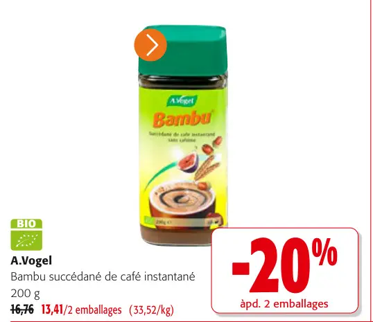 Offre: Bambu succédané de café instantané