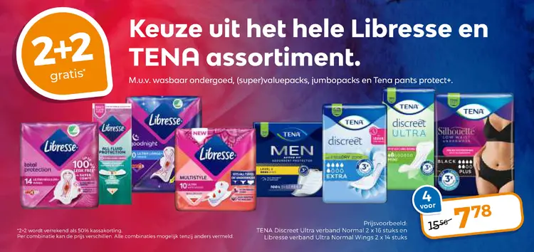 Aanbieding: Het hele Libresse en Tena assortiment