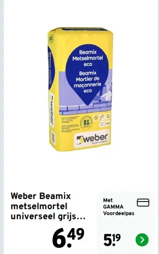 Aanbieding: Beamix metselmortel universeel grijs...