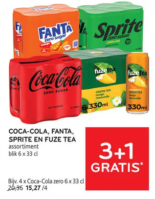 Promotie: Coca-Cola, Fanta, Sprite en Fuze Tea