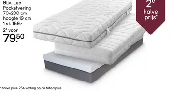 Aanbieding: Matras Luc pocketvering - 70x200x19 cm