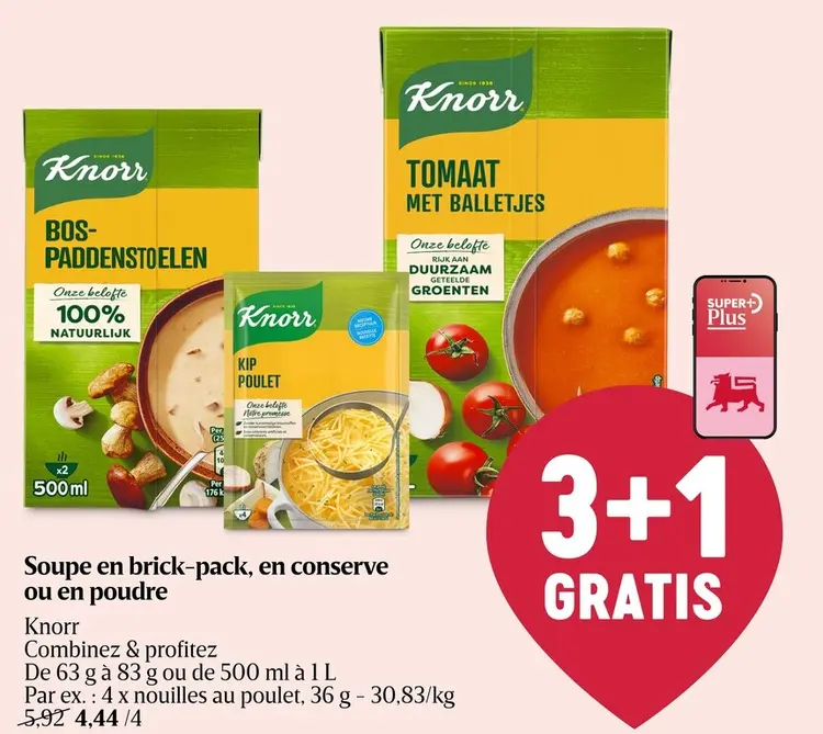 Offre: Knor Soupe en brick-pack, en conserve ou en poudre