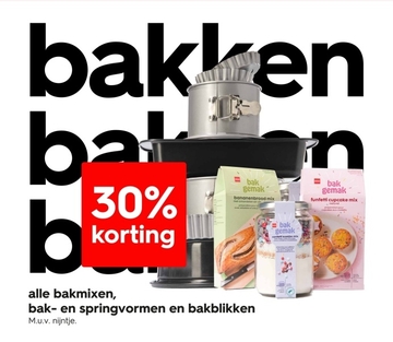 Aanbieding: bakmixen, bak- en springvormen en bakblikken