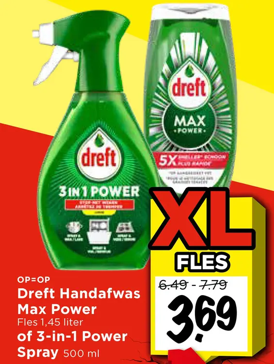 Aanbieding: Dreft Handafwas Max Power of 3-in-1 Power Spray