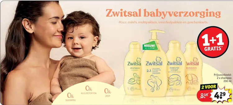 Promotie: Zwitsal shampoo, wasgel, bodylotion