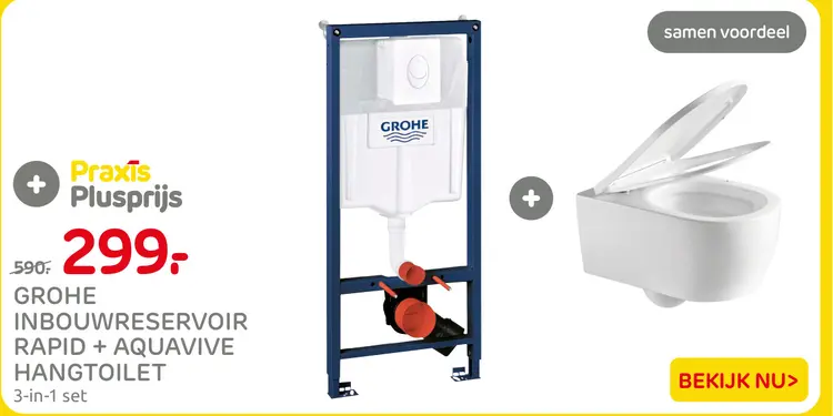Aanbieding: Inbouwreservoir rapid + AQUAVIVE hangtoilet