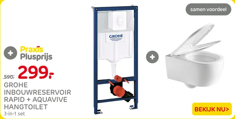 Aanbieding: Inbouwreservoir rapid + AQUAVIVE hangtoilet