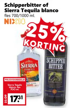 Aanbieding: Schipperbitter of Sierra Tequila blanco