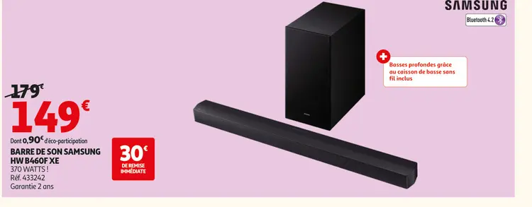 Offre: Barre de son SAMSUNG hw b460f xe