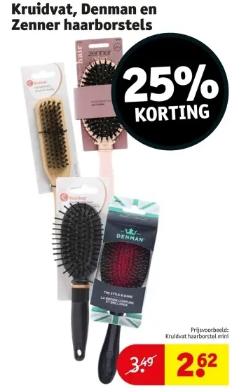 Promotie: Kruidvat, Denman en Zenner haarborstels