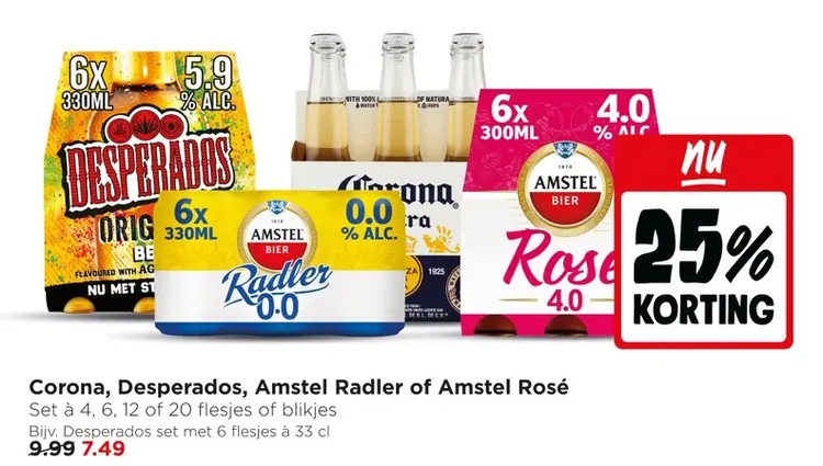 Aanbieding: Corona, Desperados, Amstel Radler of Amstel Rosé