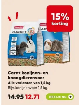 Aanbieding: Care+ konijnen- en knaagdierenvoer