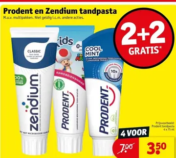 Aanbieding: Prodent en Zendium tandpasta