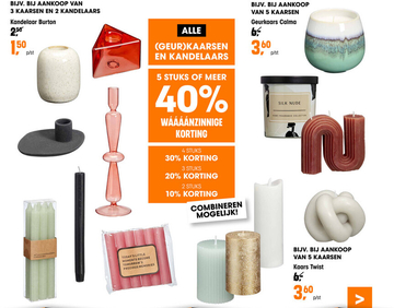 Aanbieding: Geurkaarsen en kandelaars