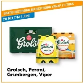 Aanbieding: Grolsch, Peroni, Grimbergen, Viper