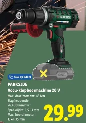 Aanbieding: Accu-klopboormachine 20 V