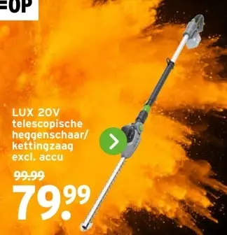 Aanbieding: telescopische heggenschaar/kettingzaag excl. 