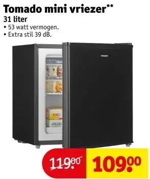 Aanbieding: Tomado mini vriezer