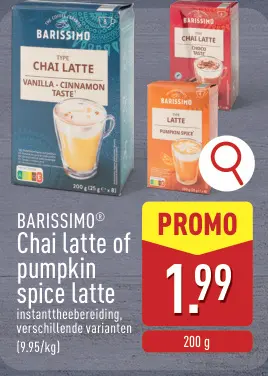 Promotie: Chai latte or pumpkin spice latte