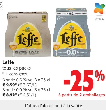 Offre: Leffe tous les packs