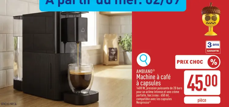 Offre: Machine à café à capsules
